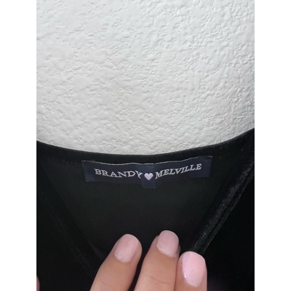 Brandy Melville Black Velvet Mini Dress - Picture 4 of 4